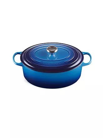 LE CREUSET | Gusseisen-Bräter mit Deckel Oval 31cm 6,3l SIGNATURE Azure | 